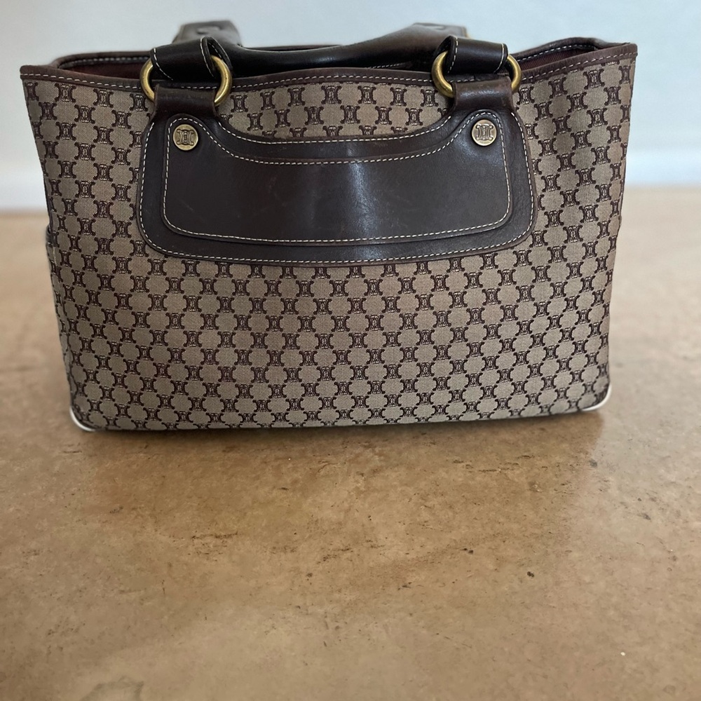 Celine Brown Patterned Tote Bag